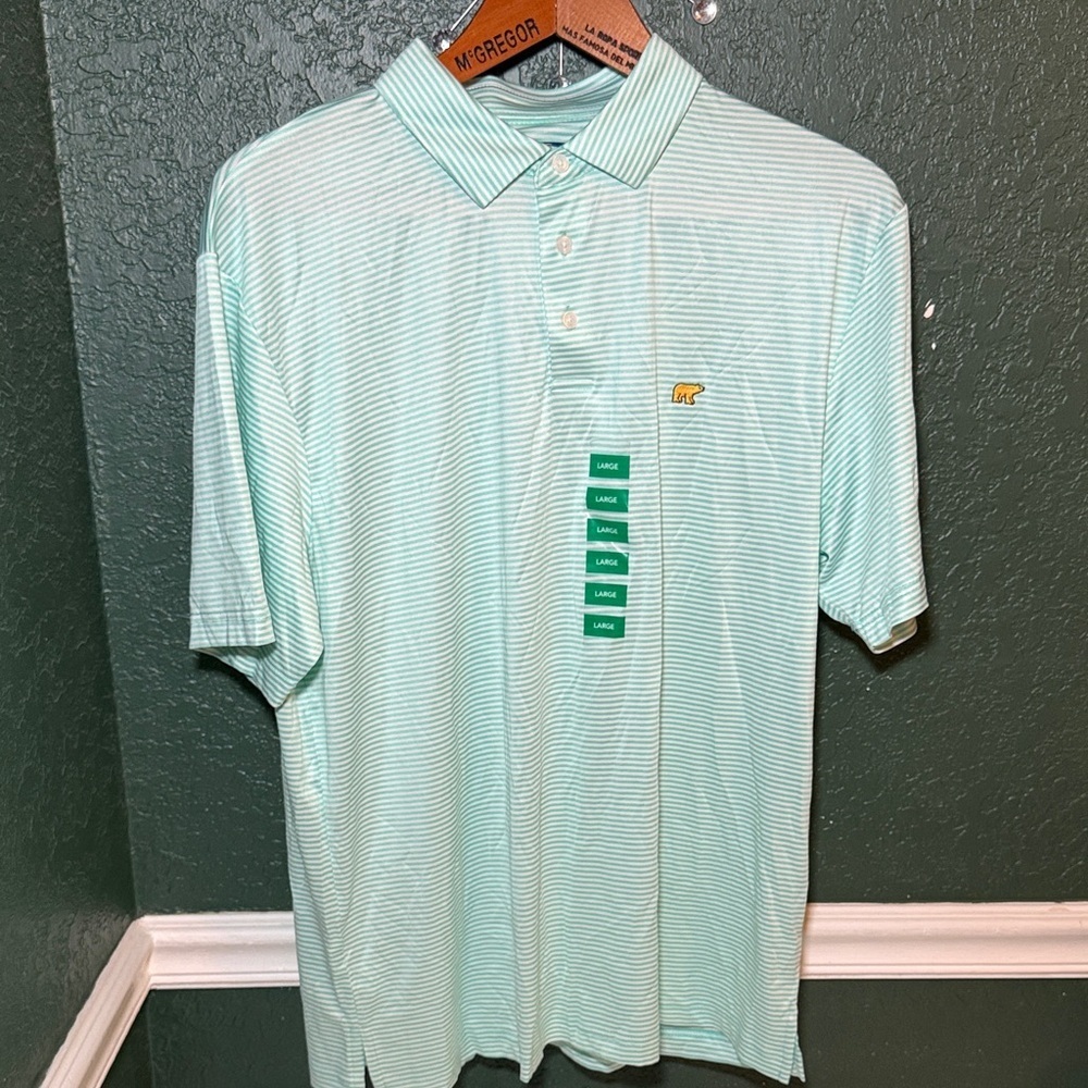 NEW! Jack Nicklaus Men’s Golf Polo Striped Shirt Large With Sun Protection - Picture 2 of 11